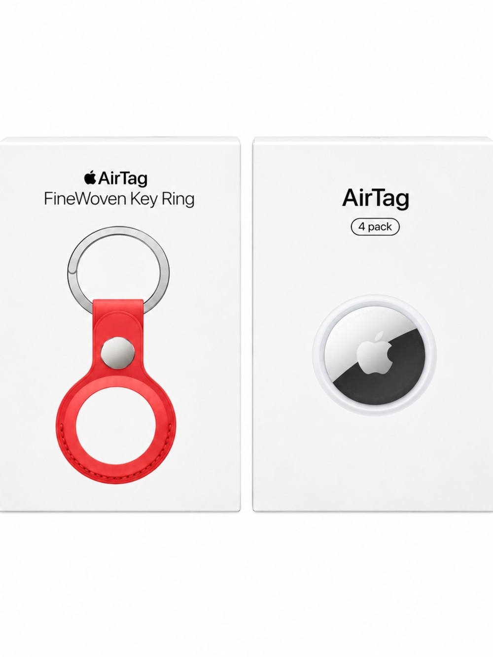 NEW Apple AirTag 4-Pack + Coral FineWoven Key Ring Bundle SEALED
